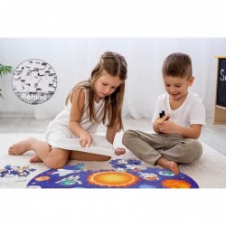 Puzzles for Kids Ages 3-5 4-8 Toddlers Wooden Jigsaw Puzzles 300 Piece Large Round Space Floor Puzzle Learning Educational Pu...