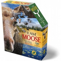 MOOSE 700 Piece Jigsaw Puzzle For Ages 10 and up - 3006 - Unique Animal-Shaped Border Poster Size Challenging Random Cut Five...