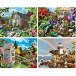 - 4-in-1 Multi-Pack - 500 Piece Jigsaw Puzzles for Adults-Each Measures 16" x 20" (46cm x 61cm)-Serene Beauty by Artist Alan ...