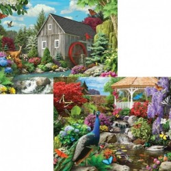 - 4-in-1 Multi-Pack - 500 Piece Jigsaw Puzzles for Adults-Each Measures 16" x 20" (46cm x 61cm)-Serene Beauty by Artist Alan ...