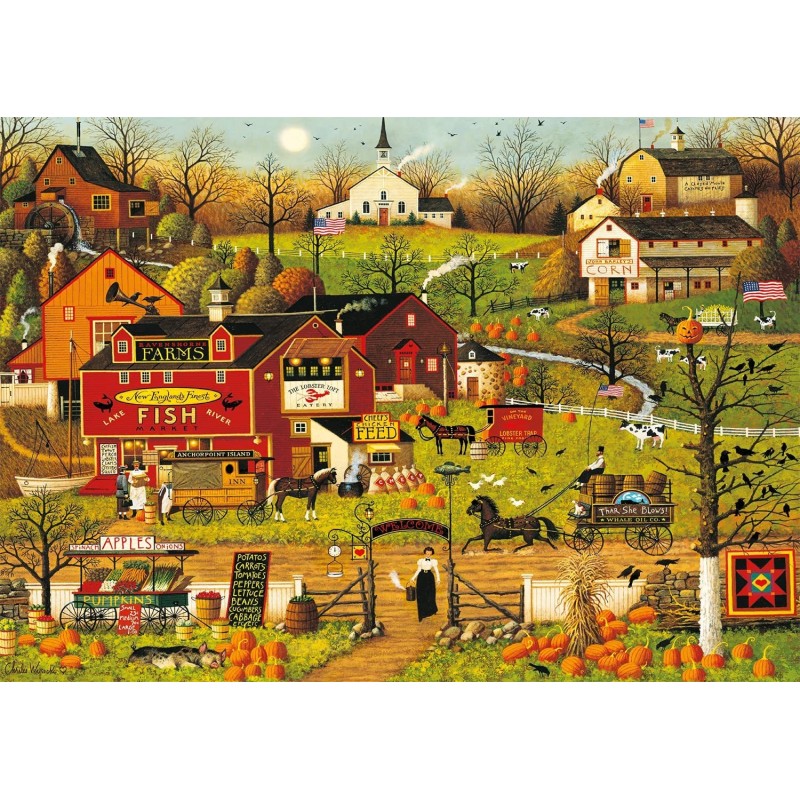 Charles Wysocki - Blackbirds Roost at Mill Creek - 500 Piece Jigsaw Puzzle $18.40 Jigsaw Puzzles