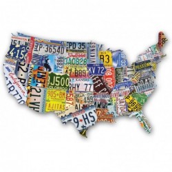 USA License Plate Map 1000 Piece Jigsaw Puzzle in the Shape of the US - 31 inches long - Cool Wall Art $31.46 Jigsaw Puzzles