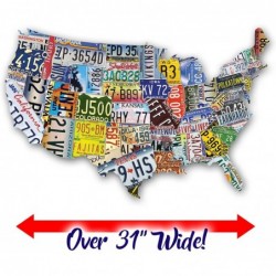 USA License Plate Map 1000 Piece Jigsaw Puzzle in the Shape of the US - 31 inches long - Cool Wall Art $31.46 Jigsaw Puzzles