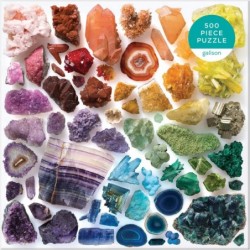 Rainbow Crystals Jigsaw Puzzle 500 Pieces 20”x20” – Features an Array of Crystals and Gems in a Mesmerizing Rainbow of Color ...