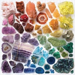 Rainbow Crystals Jigsaw Puzzle 500 Pieces 20”x20” – Features an Array of Crystals and Gems in a Mesmerizing Rainbow of Color ...