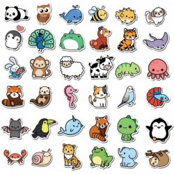 200 PCS Cute Animal Stickers Colorful Animal Waterproof Stickers Vinyl Cute Aesthetic Stickers for Water Bottle Laptop Phone ...