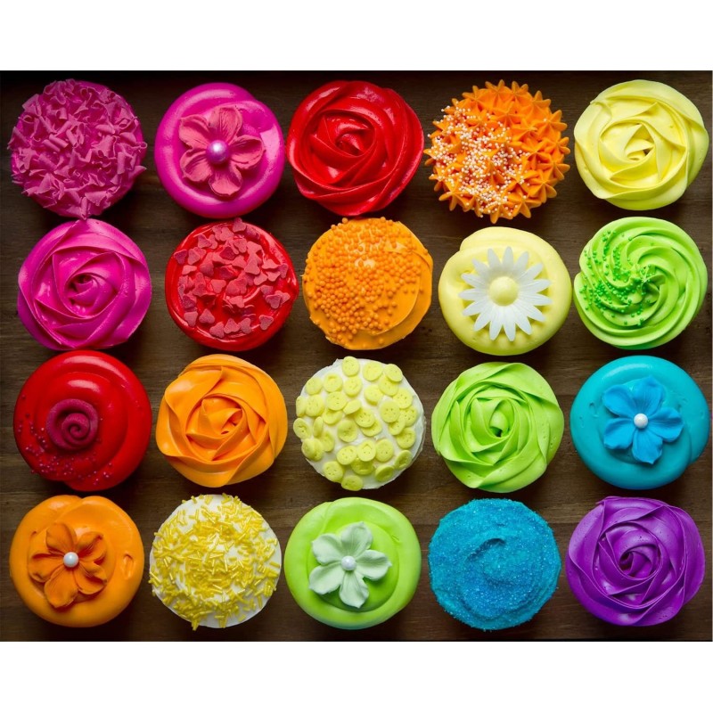 500 Pieces Colorful Cupcake Puzzles for Adults and Family Jigsaw Puzzles for Kids Ages 8-10 10-12 Birthday Gifts for Teens Ev...