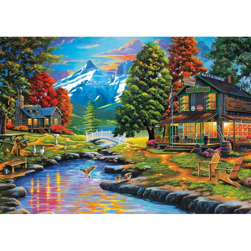 - Days to Remember - Dewie Hollow - 500 Piece Jigsaw Puzzle Orange Yellow Green 21.25"L X 15"W $16.55 Jigsaw Puzzles