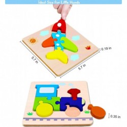 Wooden Toddler Puzzles Gifts Toys for 1 2 3 Years Old Boys Girls 6 Vehicle Shape Jigsaw Montessori Educational Developmental ...