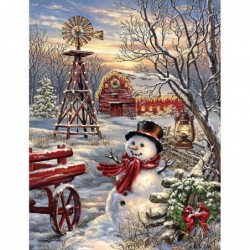 500 Piece Jigsaw Puzzle Winter Windmill - Made in USA $28.97 Jigsaw Puzzles