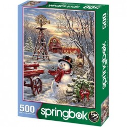 500 Piece Jigsaw Puzzle Winter Windmill - Made in USA $28.97 Jigsaw Puzzles