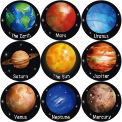 Solar System Stickers Realistic Planet Outer Space 200Pcs Per Roll $16.66 Kids' Stickers