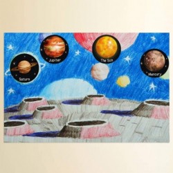 Solar System Stickers Realistic Planet Outer Space 200Pcs Per Roll $16.66 Kids' Stickers