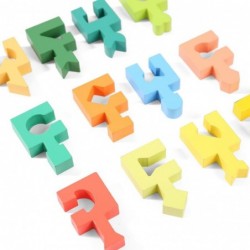 Wooden Shapes Puzzles Blocks Geometric Brain Teaser Montessori Toys Jigsaw 3D Logic IQ Game Shape Sorter Preschool STEM Educa...