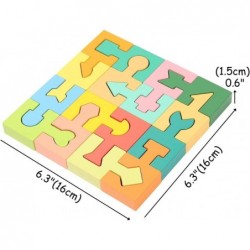 Wooden Shapes Puzzles Blocks Geometric Brain Teaser Montessori Toys Jigsaw 3D Logic IQ Game Shape Sorter Preschool STEM Educa...