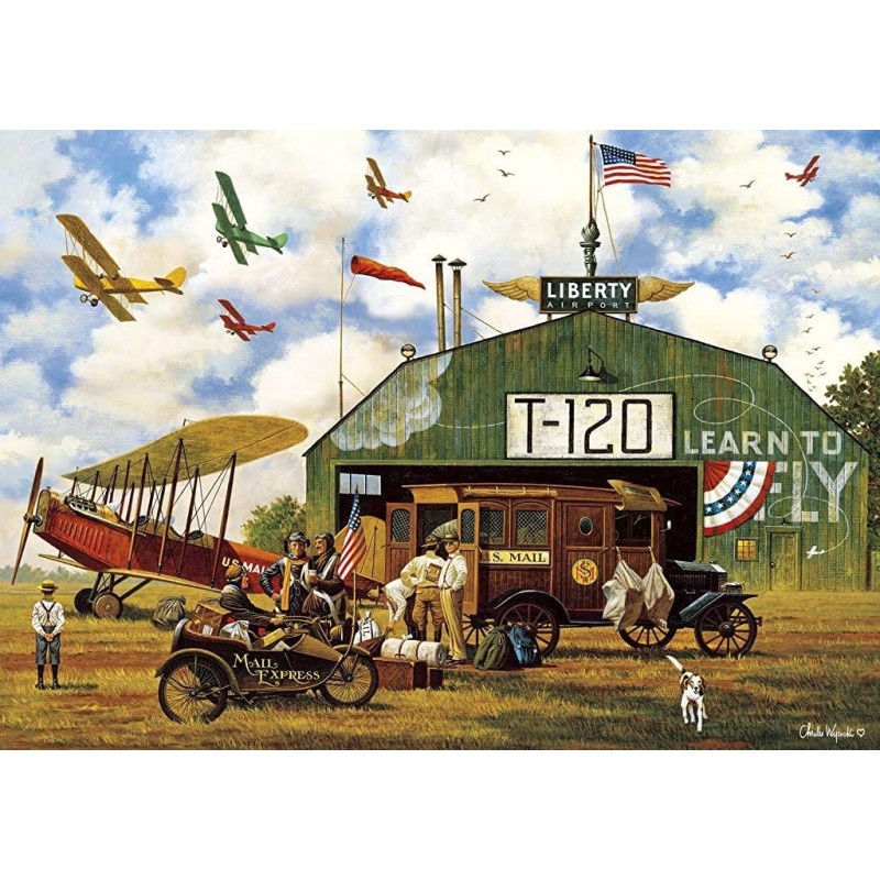 Charles Wysocki - Hero Worship - 300 Large Piece Jigsaw Puzzle Green $20.17 Jigsaw Puzzles