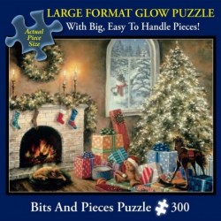 300 Large Piece Glow in The Dark Puzzle for Adults - Not a Creature was Stiring Christmas Eve Holiday - by Artist Nicky Boehm...