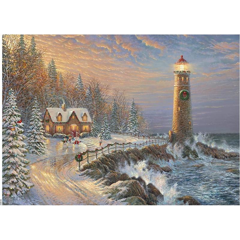 Thomas Kinkade - Holiday - Christmas Lighthouse - 1000 Piece Jigsaw Puzzle $21.91 Jigsaw Puzzles