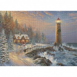 Thomas Kinkade - Holiday - Christmas Lighthouse - 1000 Piece Jigsaw Puzzle $21.91 Jigsaw Puzzles