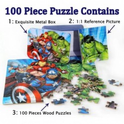 Disney Puzzles for Kids Ages 4-8 Avengers Puzzles 100 Pieces in a Metal Box Superhero Puzzles for Kids 100 Pieces Educational...