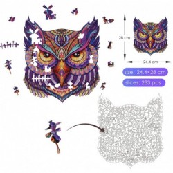 Wooden Puzzles for Adults and Kids - Owl Jigsaw Puzzle 233 Pieces Irregular Unique Magic Puzzles Best Gift for All Ages Famil...