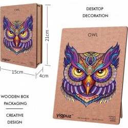 Wooden Puzzles for Adults and Kids - Owl Jigsaw Puzzle 233 Pieces Irregular Unique Magic Puzzles Best Gift for All Ages Famil...