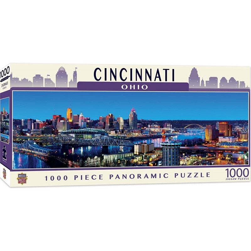 1000 Piece Jigsaw Puzzle for Adults Family Or Kids - Cincinnati Panoramic - 13"x39 $34.21 Jigsaw Puzzles