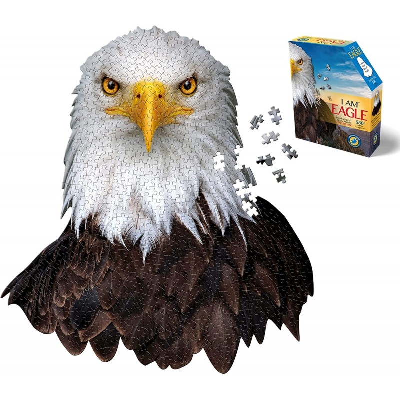 EAGLE 550 Piece Jigsaw Puzzle For Ages 10 and up - 3008 - Unique Animal-Shaped Border Poster Size Challenging Random Cut Five...