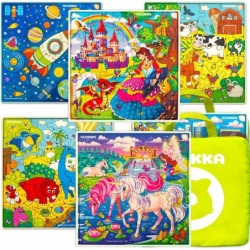 Wooden Puzzles for Kids Ages 4-8 – 6 x 30 Pieces Kids Puzzles Ages 3-5 – Wood Unicorn Toys with Princess Game for Girls and B...