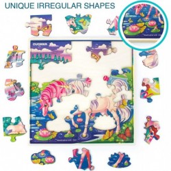 Wooden Puzzles for Kids Ages 4-8 – 6 x 30 Pieces Kids Puzzles Ages 3-5 – Wood Unicorn Toys with Princess Game for Girls and B...