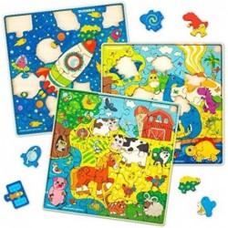 Wooden Puzzles for Kids Ages 4-8 – 6 x 30 Pieces Kids Puzzles Ages 3-5 – Wood Unicorn Toys with Princess Game for Girls and B...