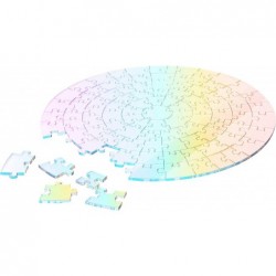 Clear Impossible Round Jigsaw Puzzle - Unique Color Changing Iridescent Acrylic 100 Pieces Adult Puzzle Gift Without Picture ...