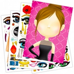 Make a Face Sticker Books Set for Girls Kids Toddlers -- 3 Deluxe Face Sticker Books Featuring Diva Fashion Princess and Pet ...