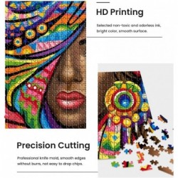 Adult Children's Wooden Puzzle 1000 Pieces African American Woman Art Drawing Pattern Game Fun Toys Gifts Suitable for Family...