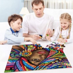 Adult Children's Wooden Puzzle 1000 Pieces African American Woman Art Drawing Pattern Game Fun Toys Gifts Suitable for Family...