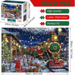 Puzzles for Adults 1000 Piece Santa's Express Glowing Gold Foil Jigsaw Puzzles Large Fits Family Challenge Best Games for Adu...