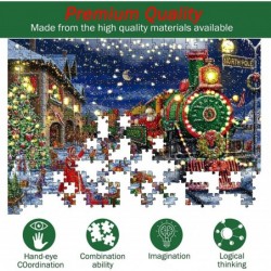 Puzzles for Adults 1000 Piece Santa's Express Glowing Gold Foil Jigsaw Puzzles Large Fits Family Challenge Best Games for Adu...