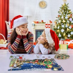 Puzzles for Adults 1000 Piece Santa's Express Glowing Gold Foil Jigsaw Puzzles Large Fits Family Challenge Best Games for Adu...