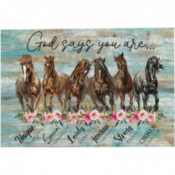 God Says You are Jigsaw Puzzle Horse Motivational Wooden Jigsaw Puzzle Farm Horse Animal Puzzle Jigsaw Game Toy Gift for Adul...