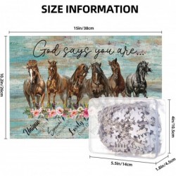 God Says You are Jigsaw Puzzle Horse Motivational Wooden Jigsaw Puzzle Farm Horse Animal Puzzle Jigsaw Game Toy Gift for Adul...