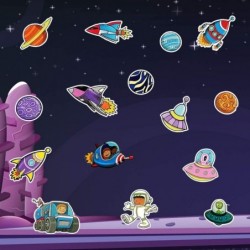 Space Sticker Assortment 100 Sticker Sheets of Assorted Space Themed Stickers Kids’ Arts and Crafts Supplies Great Birthday P...