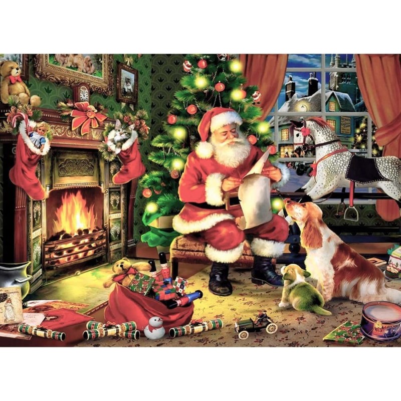 1000 Piece Jigsaw Puzzle Santa Claus Cardboard Jigsaw Puzzle for Decorations Gift Adults and Kids Children Educational Toys $...