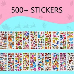 Stickers for Kids 500+ Puffy Stickers 3D Kids Stickers for Scrapbooking Bullet Journal Including Animal Numbers Fruits Fish D...