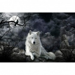 WACYDSD Jigsaw Puzzle 1000 Piece Crow and White Wolf Adult Puzzle Kids Puzzle Wooden Puzzle Toy DIY Kit Home Decor 75x50cm $5...