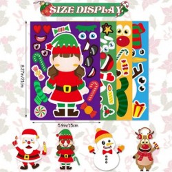 Christmas Make-a-face Stickers 32 Sheets Christmas Stickers Make Your Own Sticker with Santa Snowman Elk Christmas Crafts for...