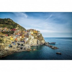 1000 Piece Jigsaw Puzzle for Adults and Teens (27.5in x 19.5in) Beautiful Cinque Terre Manarola Thick and Sturdy Pieces with ...