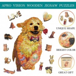 Wooden Jigsaw Puzzles for Adults and Kids Animal Shaped Puzzle Dog Fun Gift for Family Friends Wooden Puzzle for Adults (M-11...