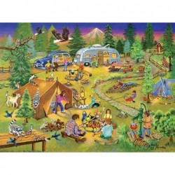 1000 Piece Jigsaw Puzzle for Adults - Camping with Grandma and Gramps - 1000 pc Americana Scene Jigsaw by Artist Sandy Rusink...