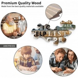 Jigsaw Puzzles 1000 Pieces Inspirational Panel Wooden Striped Motivational Letter Saying Large Family Puzzle Game Artwork for...