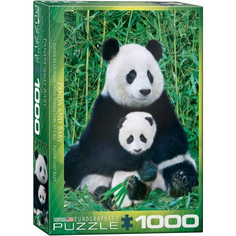 Panda and Baby 1000 Piece Puzzle Multicolor 6000-0173 $37.98 Jigsaw Puzzles